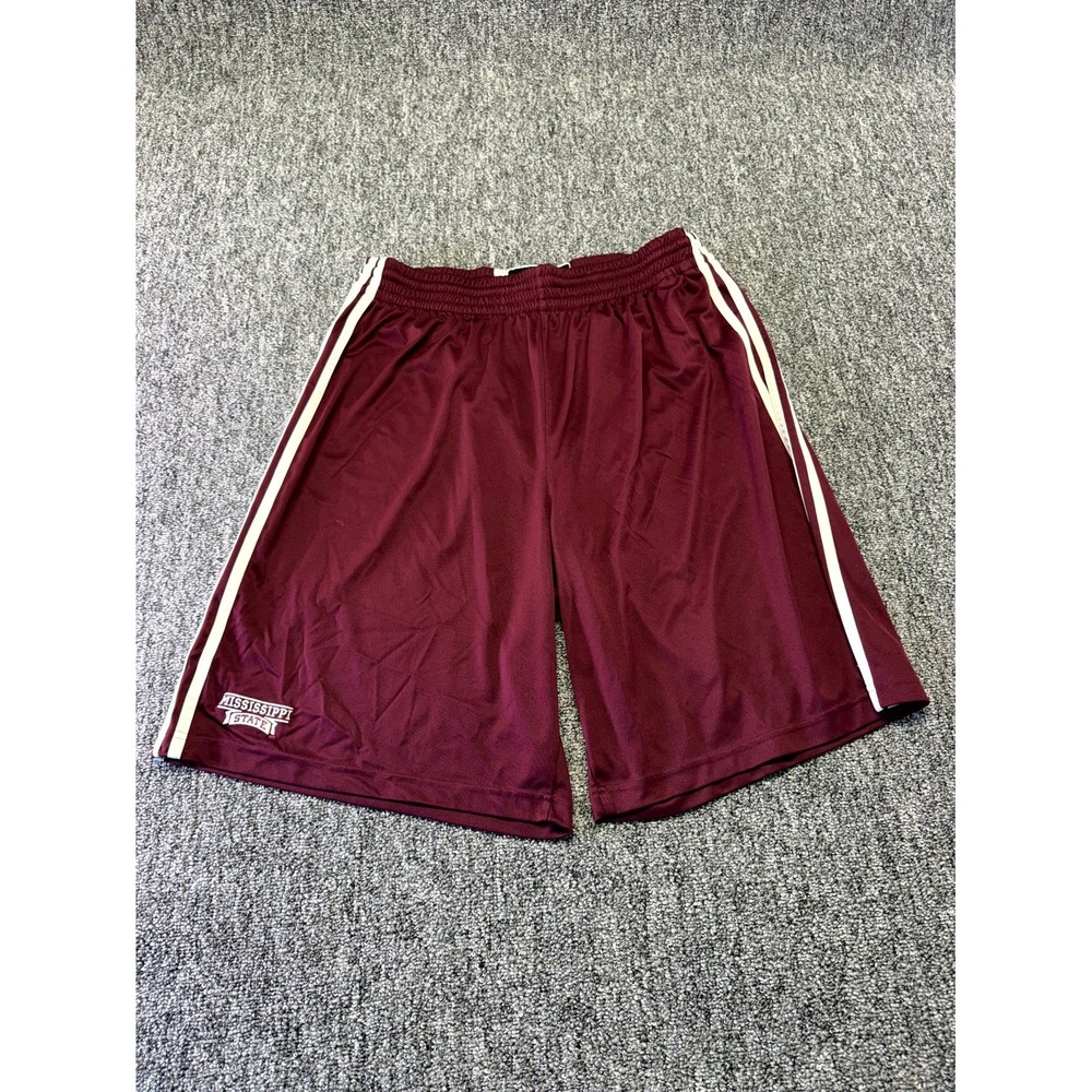 Adidas Athletic Shorts Mens XL Maroon Mississippi State Bulldogs NCAA Football